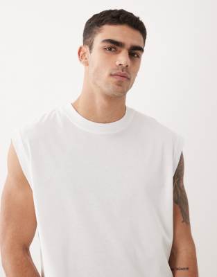 Oversize-Trägertop in Weiß mit kastigem Schnitt Weiß M