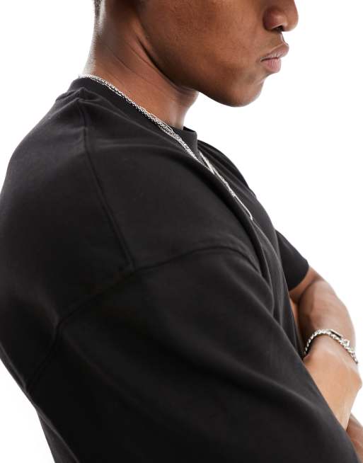 Jack & Jones oversized 200gsm heavyweight t-shirt in black, 2 of 4