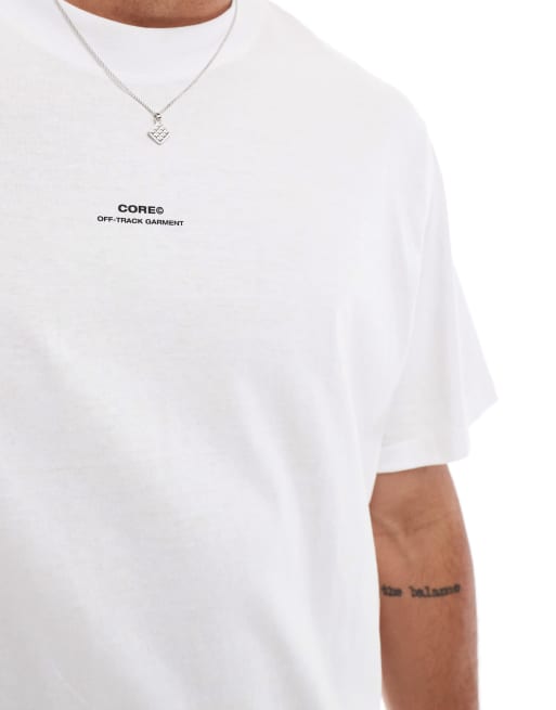Jack & Jones oversized back print t-shirt in white, 3 of 4