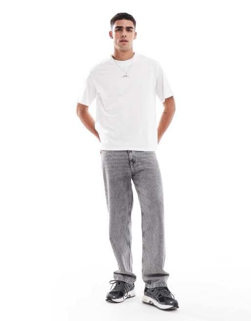 Jack & Jones oversized back print t-shirt in white, 4 of 4