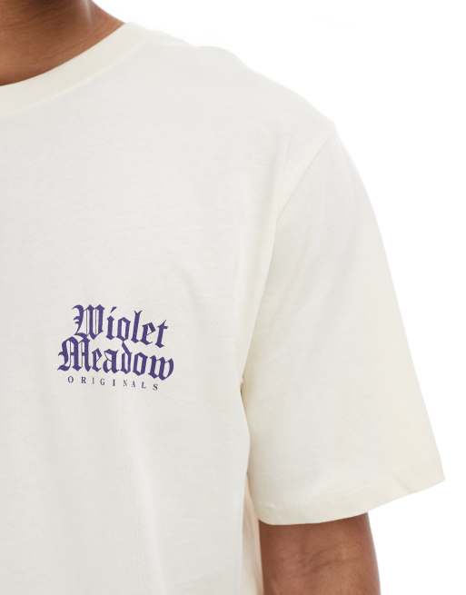 Jack & Jones oversized back print t-shirt with violet print
