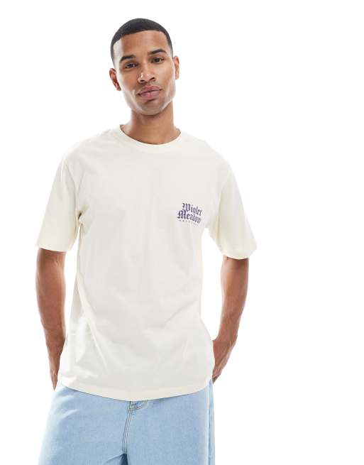 Jack & Jones oversized back print t-shirt with violet print