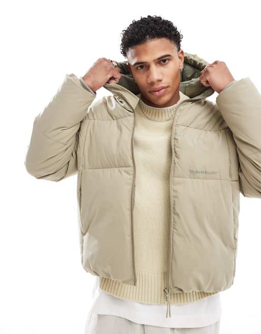Jack & Jones - Oversized beige dynejakke med firkantet pasform , 3 af 4