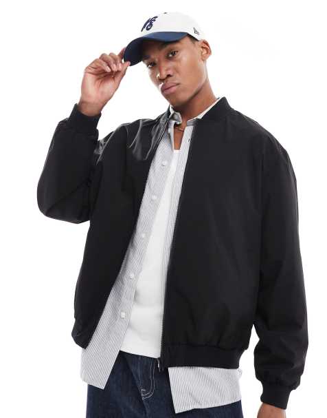 Jack & Jones oversized bomber jacket in black - view 1