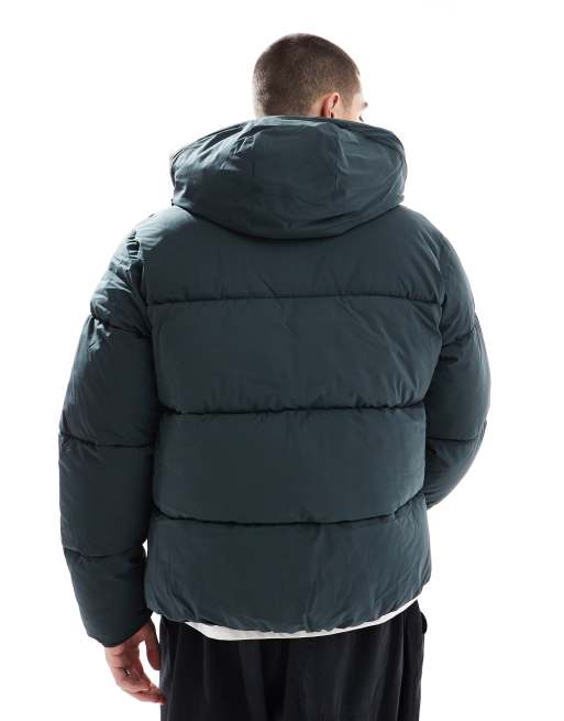Jack & Jones oversized boxy puffer jacket in forest green | ASOS
