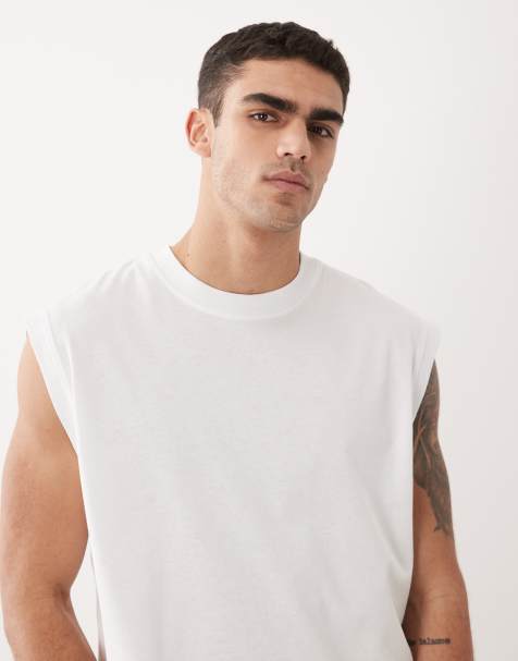Jack & Jones oversized boxy tank top in white - view 1