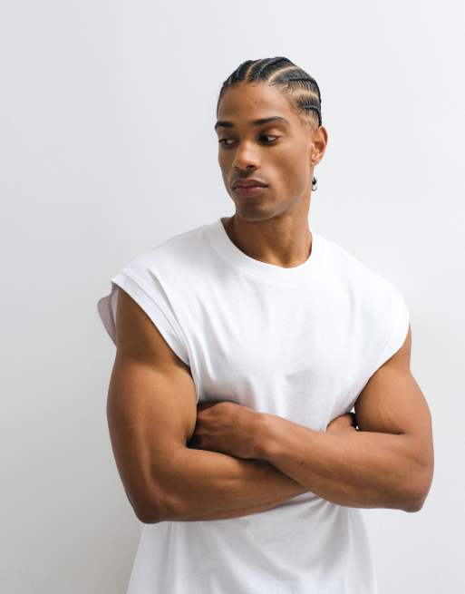 Jack & Jones oversized boxy tank top in white, 5 of 9