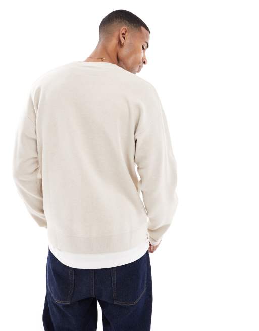 Jack & Jones oversized compact knitted jumper in beige