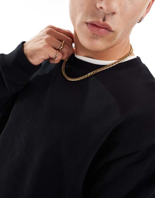 Jack & Jones oversized crew neck sweatshirt in black | ASOS