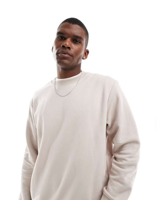 Cream crew neck sweatshirt best sale