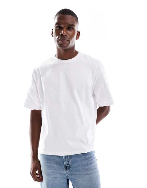 Jack & Jones oversized cropped t-shirt in white - view 1