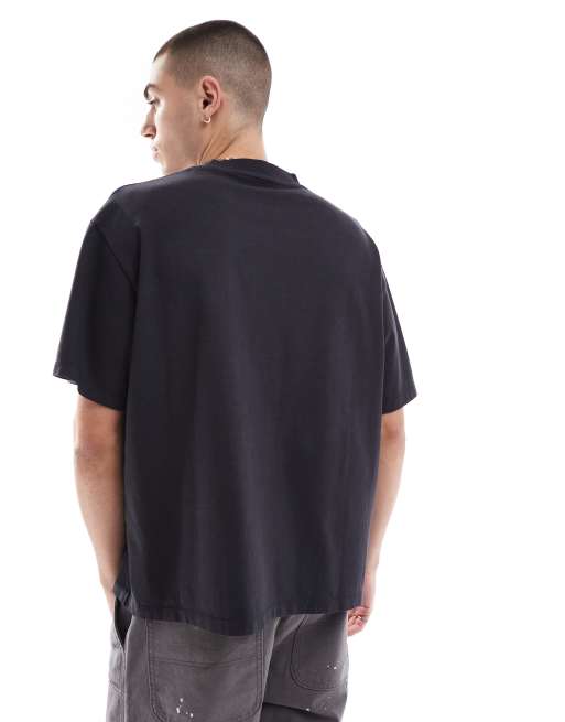 Jack & Jones oversized cropped t-shirt with project core print in washed black, 3 of 4
