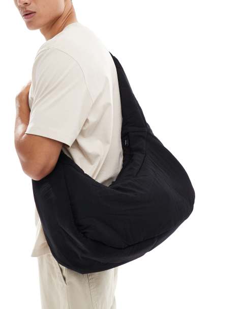 Jack & Jones oversized crossbody sling bag in black - view 1