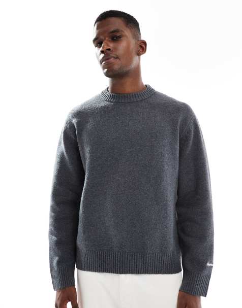 Jack & Jones - Oversized dikke trui met ronde hals in donkergrijs - view 1