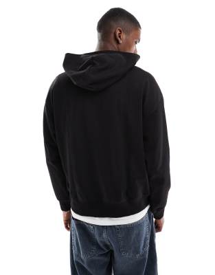 Jack & Jones oversized double zip through hoodie in black | ASOS