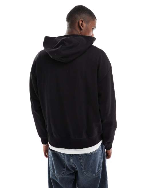Jack & Jones oversized double zip through hoodie in black | ASOS