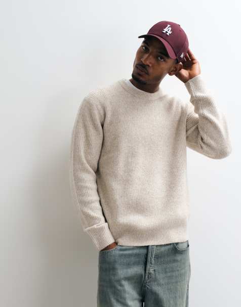 Jack & Jones oversized fluffy jumper in cream - view 1