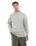 [Jack & Jones] Jack & Jones oversized fluffy jumper in light grey XS Light Grey Melange