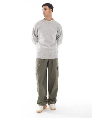 Jack & Jones Oversized Fluffy Sweater In Gray