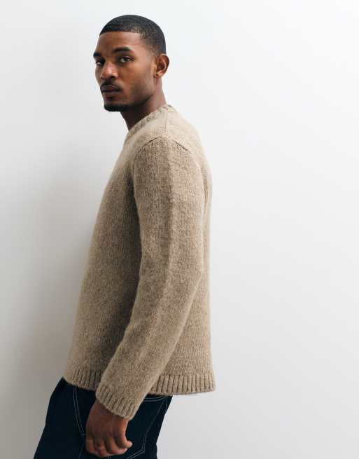 Jack & Jones oversized gebreide trui in beige, 4 van 5