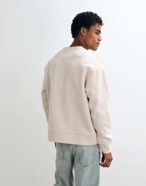 Jack & Jones oversized heavy weight sweatshirt in beige, 2 of 5