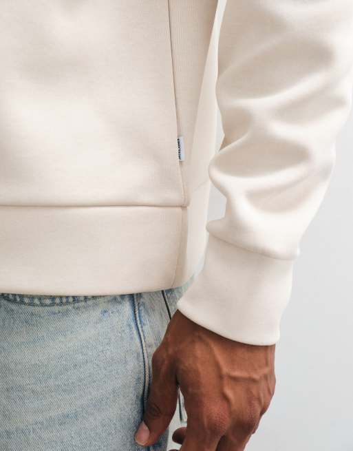 Jack & Jones oversized heavy weight sweatshirt in beige, 4 of 5