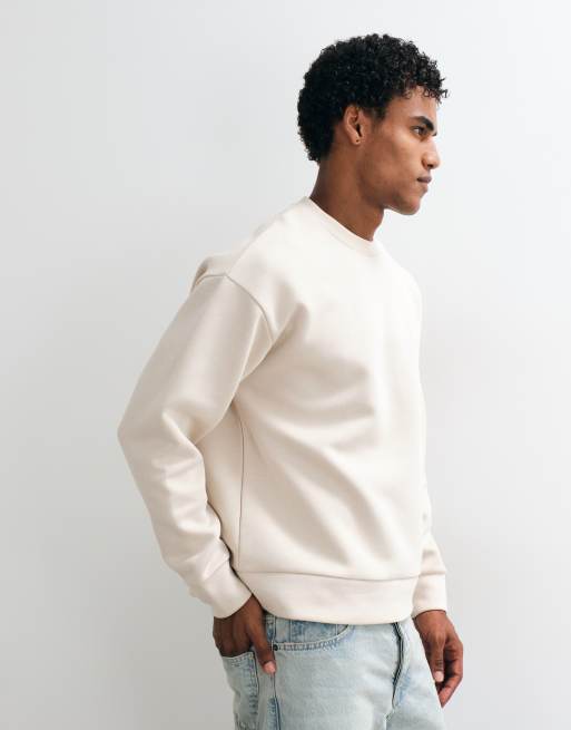 Jack & Jones oversized heavy weight sweatshirt in beige, 5 of 5