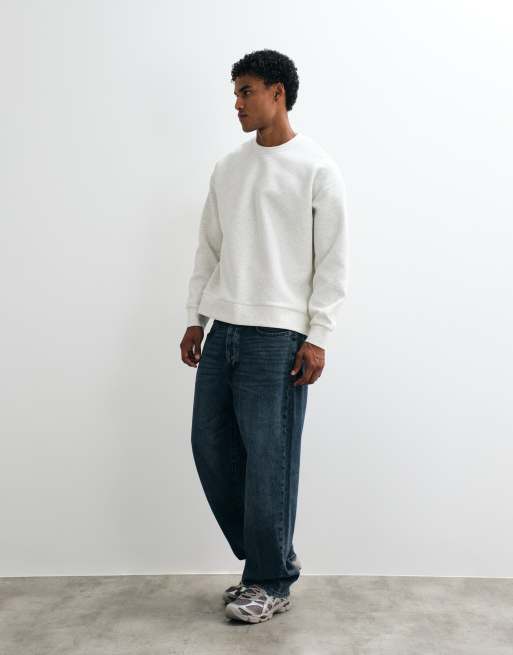Jack & Jones oversized heavy weight sweatshirt in grey, 3 of 5