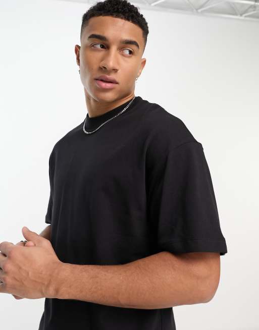 Jack & Jones oversized heavyweight t-shirt in black