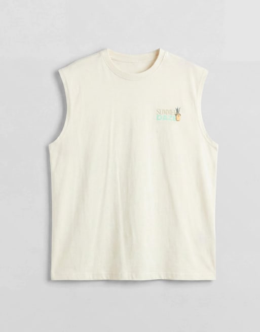 Jack & Jones - Oversized hemd met 'summer daze'-print op de achterkant in beige, 7 van 9