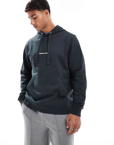 Jack & Jones - Oversized hoodie met geborduurd logo in gemêleerd groen - view 1