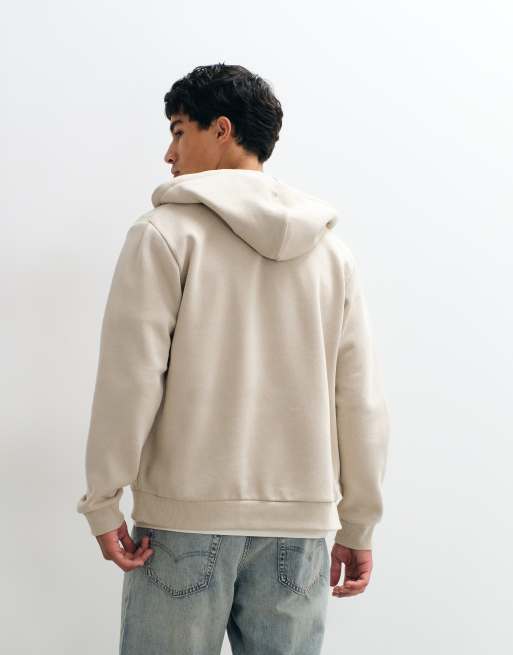 Jack & Jones oversized hoodie met rits in beige, 5 van 5