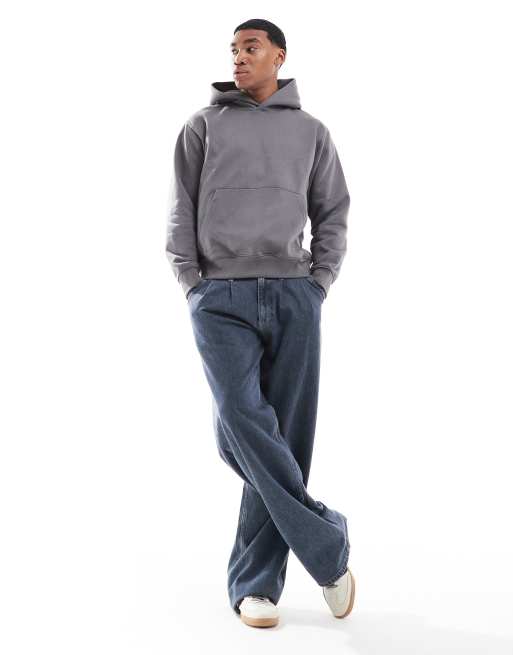 Jack & Jones - Oversized hoodie van 400gsm zware stof in donkergrijs, 2 van 4