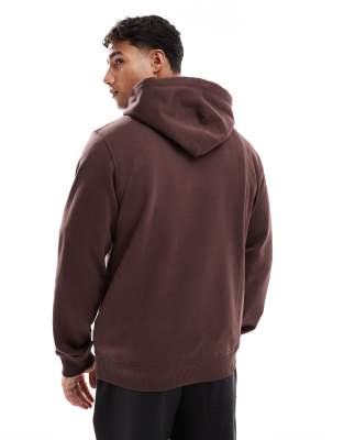 Jack & Jones Oversized Hoodie With Embroidered Logo In Brown