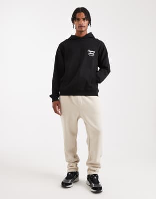 Jack & Jones Oversized Hoodie With Originals Back Print In Black