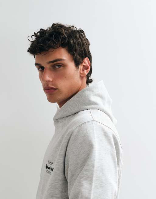 Jack & Jones oversized hoodie with originals back print in light gray, 5 of 5