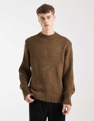 Jack & Jones oversized jumper in chocolate brown