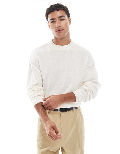 Jack & Jones oversized jumper in cream - view 1