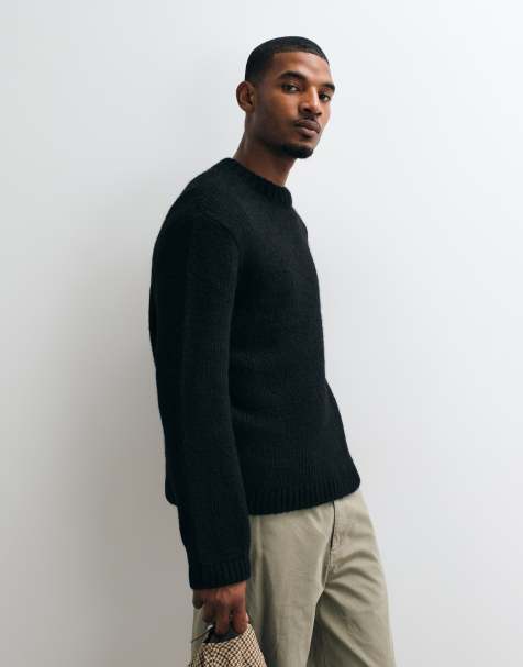 Jack & Jones oversized knit jumper in black - view 1