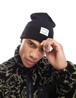 Jack & Jones Jack & Jones oversized knitted beanie in black