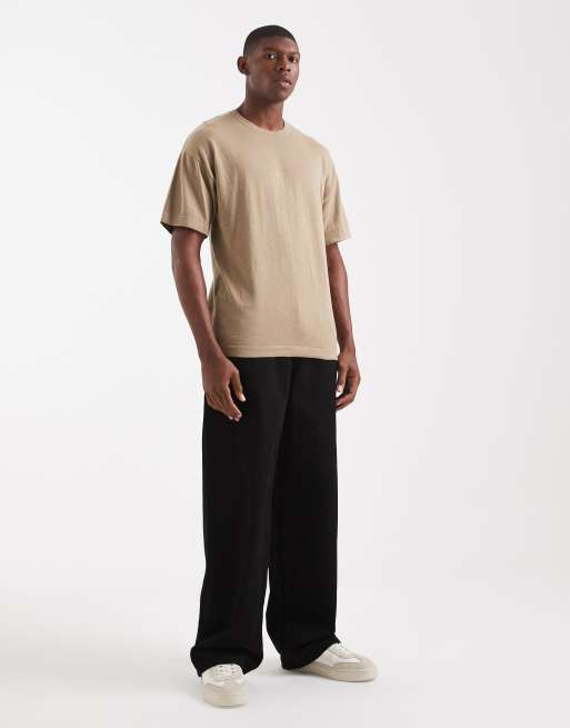 Jack & Jones oversized knitted t-shirt in beige, 2 of 5