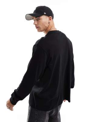 Jack & Jones Oversized Long Sleeve T-shirt In Black