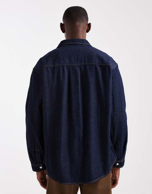 Jack & Jones - Oversized mørkeblå denimskjorte, 3 af 5