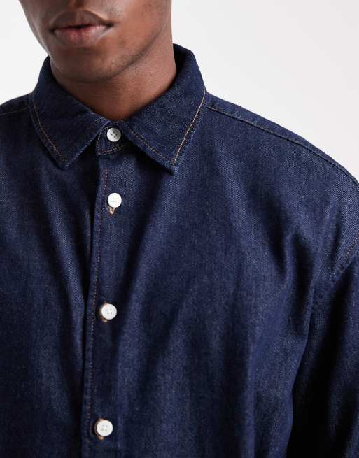 Jack & Jones - Oversized mørkeblå denimskjorte, 5 af 5