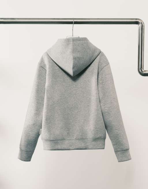 Jack & Jones - Oversized og cremehvid hættetrøje i stof i scuba-stil med dobbelt lynlås, 3 af 5