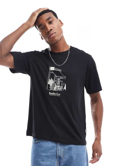 Jack & Jones - Oversized og sort T-shirt med 