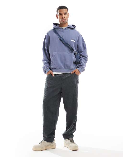 Jack & Jones oversized Originals back print hoodie in washed blue, 3 of 4
