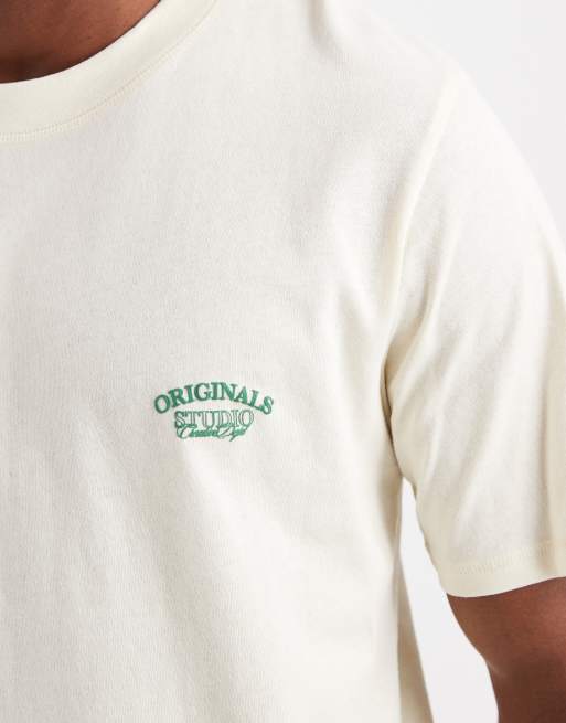 Jack & Jones oversized originals t-shirt with back print in cream, 5 of 5
