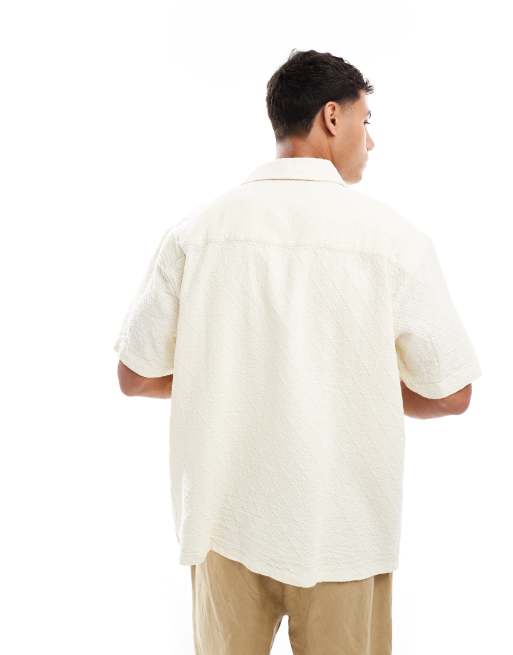 Jack & Jones - Oversized overhemd met textuur in ecru, 4 van 4