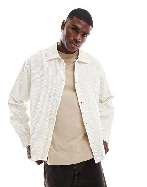 Jack & Jones - Oversized overhemd met textuur in wit - view 1
